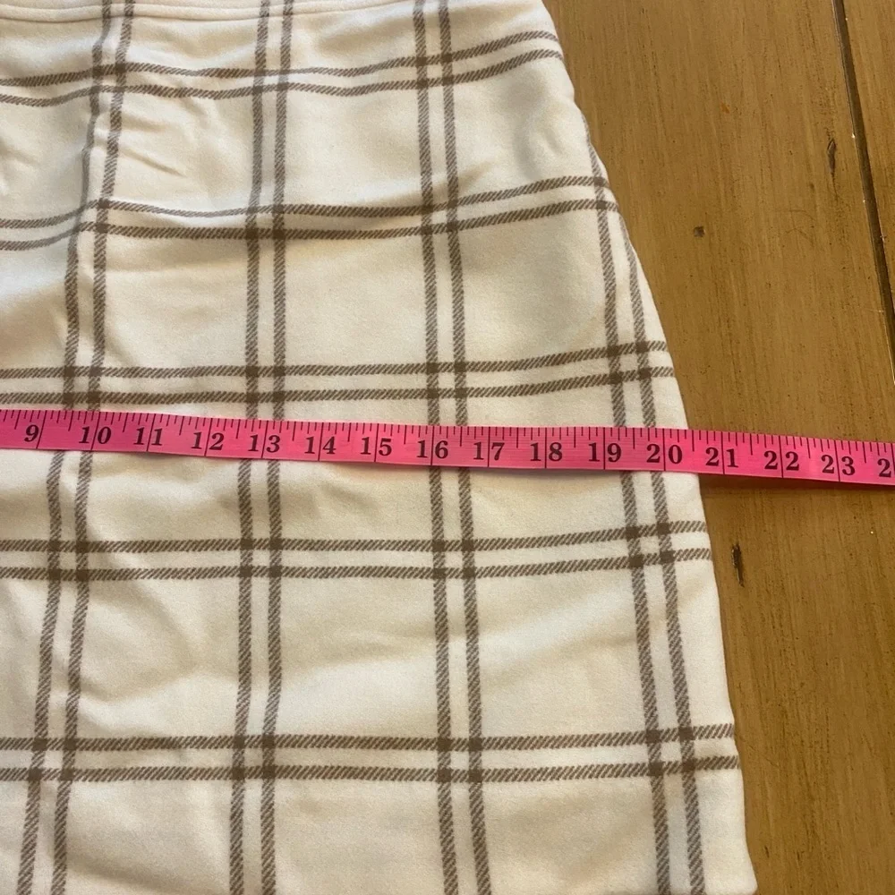 J.Crew Women’s Plaid Lined Skirt Cream Tan Zip On New Size 6